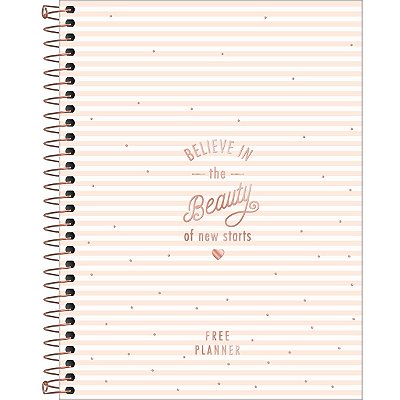 Agenda Permanente Planner Soho M7 Tilibra 304549  O produto, com visão anual, mensal e semanal, folhas para anotações, capa dura metalizado, acabamento em espiral colorido, miolo com 80 folhas em gramatura 90 g/m²,adesivos e bolsa de papel.