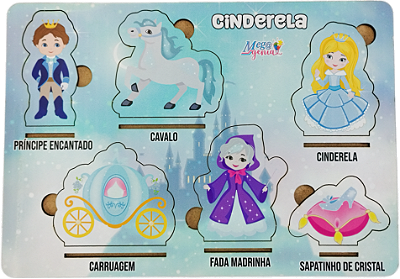 Brinquedo Educativo Tabuleiro Encaixe Cinderela Mdf - Mega Impress