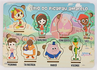 Brinquedo Educativo Tabuleiro Encaixe Sítio Do Picapau Amarelo Mdf - Mega Impress
