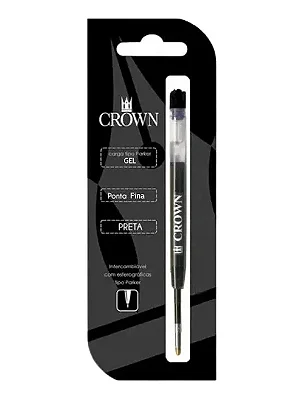 Carga p/ caneta gel crown 1.0 ca 17004p preta