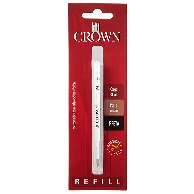 Carga p/ caneta gel crown 1.0 ca 17004p preta