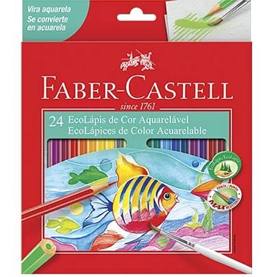Lápis De Cor 24 Cores Aquarelavel Faber Castell