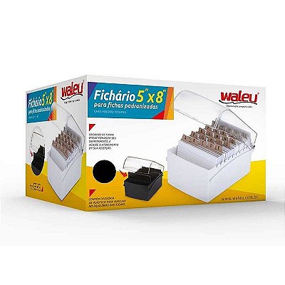 Fichário De Mesa 5 X 8 Para Fichas Padronizadas Waleu