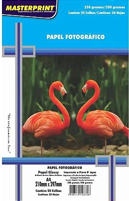 Papel Glossy A4 230g Masterprint C/20