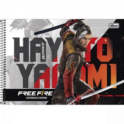 Caderno de Desenho Free Fire Espiral 80f Capa Dura Tilibra