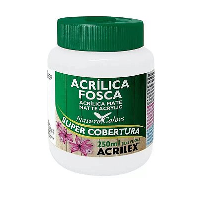 Tinta acrilica fosca 250ml branco 519 acrilex 3525