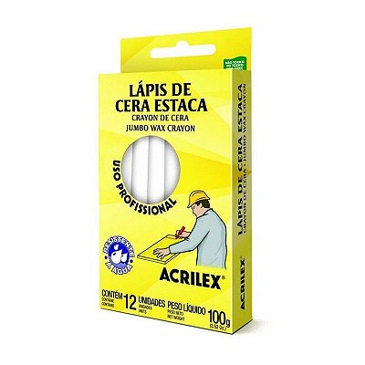 Lapis De Cera Estaca Acrilex C/12 519 Branco