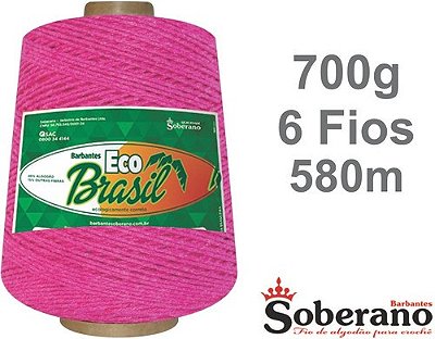 Barbante 700g 580 m Fio 6 Soberano Pink crochê trico