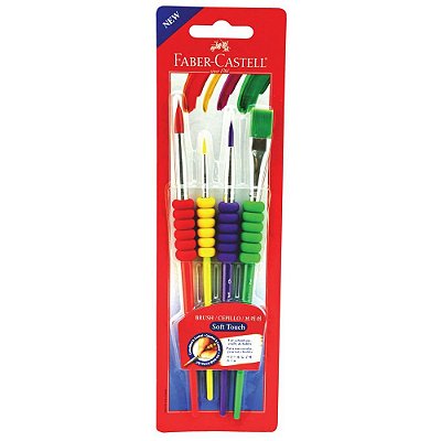 Pincel Soft Touch Faber Castell Kit Com 4 Pincéis Aquarela