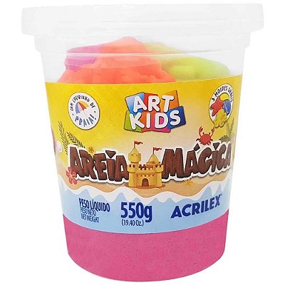 Pote Areia Mágica Cinética Rosa Maravilha 550g Acrilex