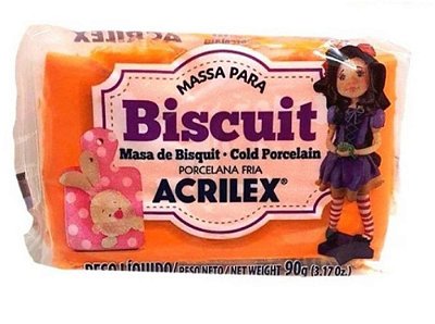 Massa p/ biscuit 90g laranja 517 acrilex