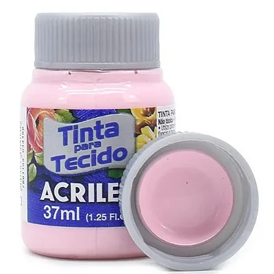Tinta P/ Tecido 37ml Acrilex Rosa Bebe 813 4140