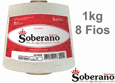 Barbante 1kg Fio8 Soberano CRU crochê trico Color