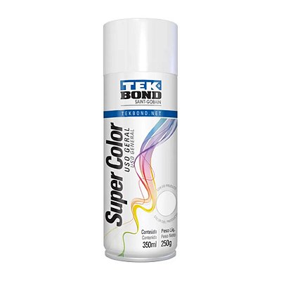 Tinta Spray Super Color Branco Brilhante 350ml Tekbond