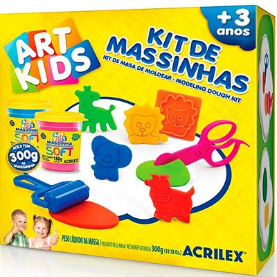 Kit de massinhas 3 art kids 300G acrilex
