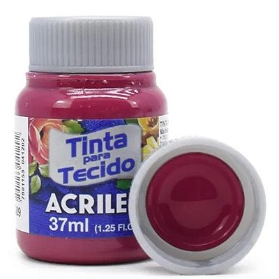 Tinta P/ Tecido 37ml Acrilex Vermelho Carmim 509