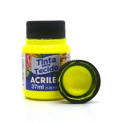 Tinta P/ Tecido 37ml Acrilex Fluor Amarelo Lim 102