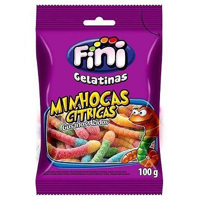 Bala Fini Minhocas Cítricas 100g