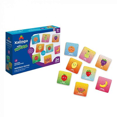 Brinquedo pedagógico jogo da memória frutas 24pcs  xalingo