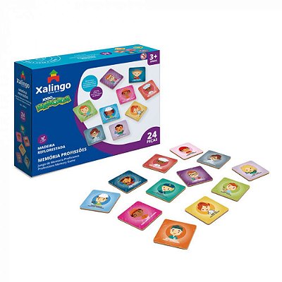 Brinquedo pedagógico jogo da memória profissões 24pcs xalingo