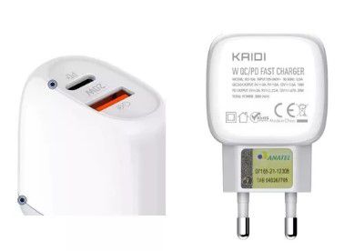 Fonte Carregador 1Usb 1Tipo C Kd106 3.0a Kaidi