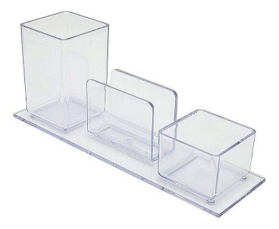 Porta lapis/clips/lembrete 940 cristal acrimet