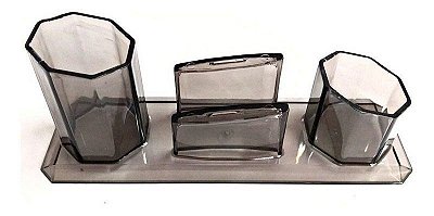 Porta Canetas Clips E Lembretes Fumê Waleu