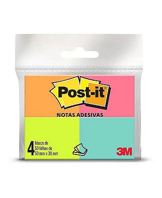 Bloco Post-it 38x50mm sortido 3M (4 Unidades)