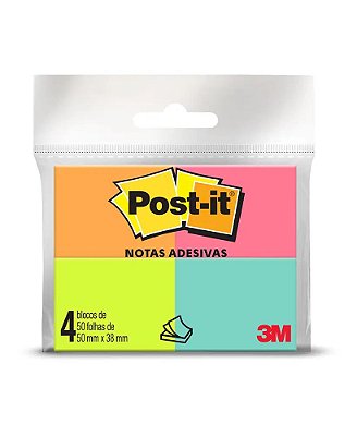 Bloco Post-it 38x50mm sortido 3M (4 Unidades)