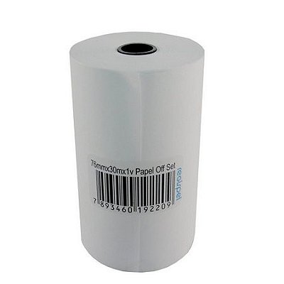 Caixa com 30 Bobinas Papel Offset 76mm x 30m Regispel
