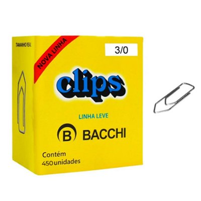 Clips Bacchi 3/0 Linha Leve C/50