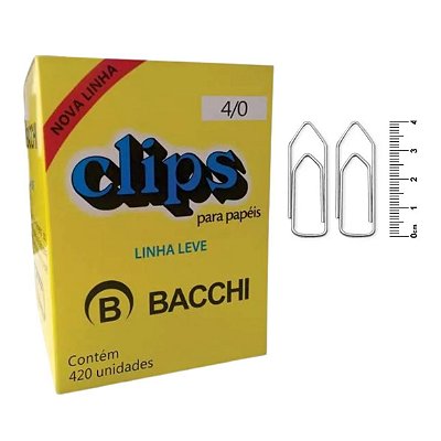 Caixas Clips Bacchi 4/0 Galvanizado C/420 Unidades