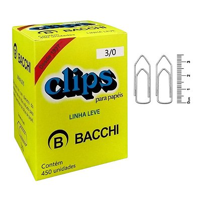 Caixa Clips Bacchi 3/0 Galvanizado C/450 Unidades