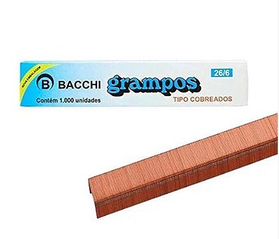 Grampo 26/6 C/1000 Bacchi Cobreado