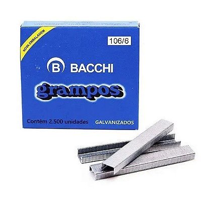 Caixas Grampo 106/6 Galvanizado Bacchi C/2500