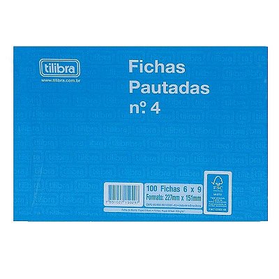 Ficha Pautada 6x9 N°4 C/100 Tilibra 150291 Un