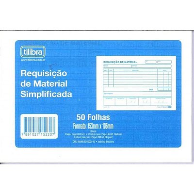 Requisição De Material Simplif 50f Tilibra 152307 Un