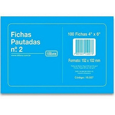 Ficha Pautada 4x6 N°2 C/100 Tilibra 150274 Un