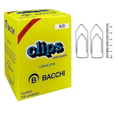 Caixas De Clips Para Papel 8/0 Com 170 Unid. Cada - Bacchi