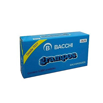 Grampos Galvenizados 26/8 5000 Unidades Bacchi