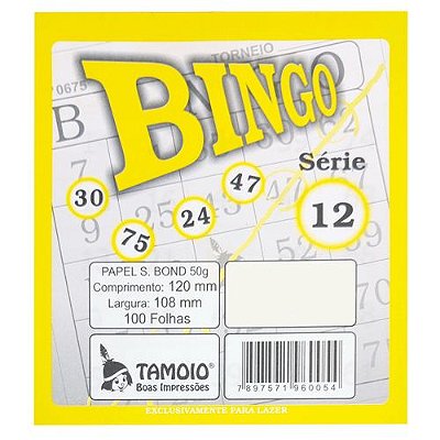 Blocos P/ Bingo C/100 Amarelo Tamoio C/15