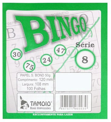 Blocos P/ Bingo C/100 Verde Tamoio C/15