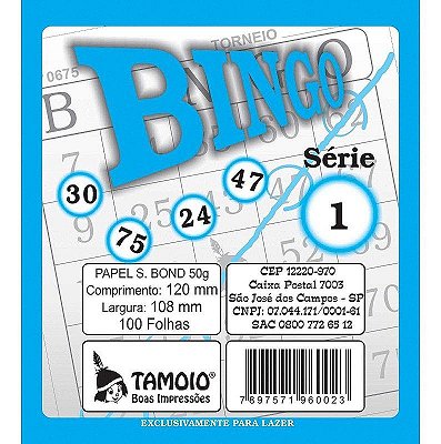 Blocos P/ Bingo C/100 Azul Tamoio C/15
