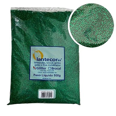 Pacote de Glitter 500g Verde Metalizado Lantecores