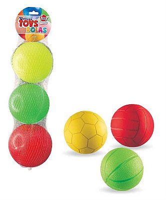 Bola Vinil N4 C/3 Toys Mini 609 Lider Toys Bola