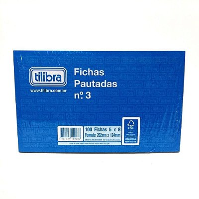 kit. C/3 Blocos De Fichas Pautadas N° 3 Tilibra 100 Fichas