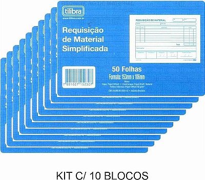 KIT. Requisição De Material Simplif 50f Tilibra - 10 Talões