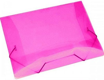 Pasta Plastica C/ Elastico Mini Fina Rosa