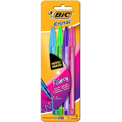 Caneta Bic Cristal 1.2 Fashion Shimmers c/4 902472