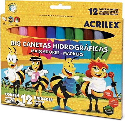 Canetinha Jumbo Acrilex C/12 Cores Big 06932